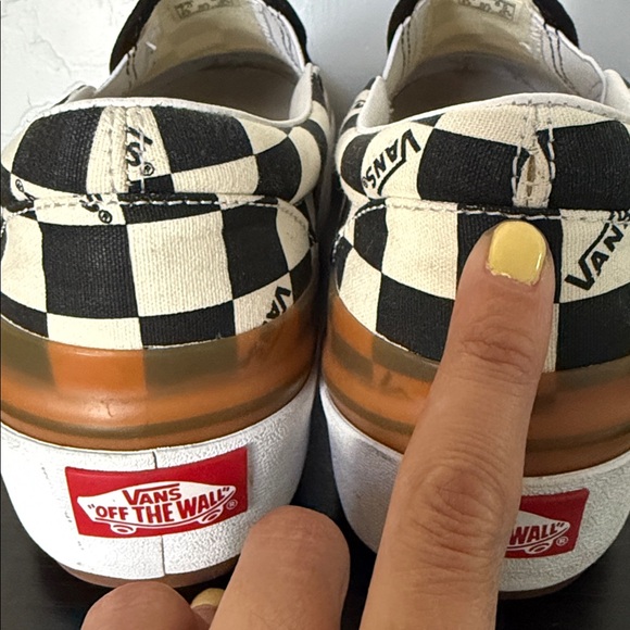 Vans Women's Stacked Checkerboard Slip-On Shoes - Black and White - Size 8.5 - Picture 11 of 11
